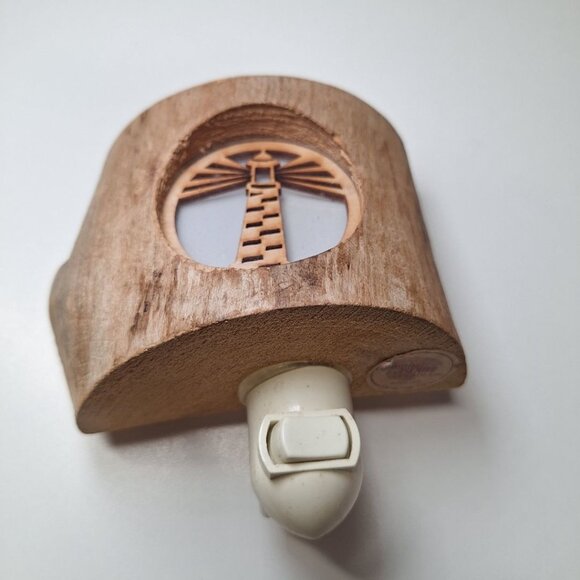 Spinning Aspen Studio Lighthouse Nightlight Wooden Works Canon City Colorado Art - Picture 5 of 9
